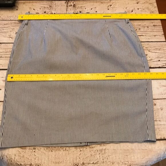 Lane Bryant Womens Striped Blue White Belted Pencil Skirt Sz 22 - Picture 8 of 15